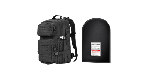 TUFFYPACKS MILITARY TACTICAL BACKPACK + LEVEL IIIA BULLETPROOF ARMOR PLATE PACKAGE