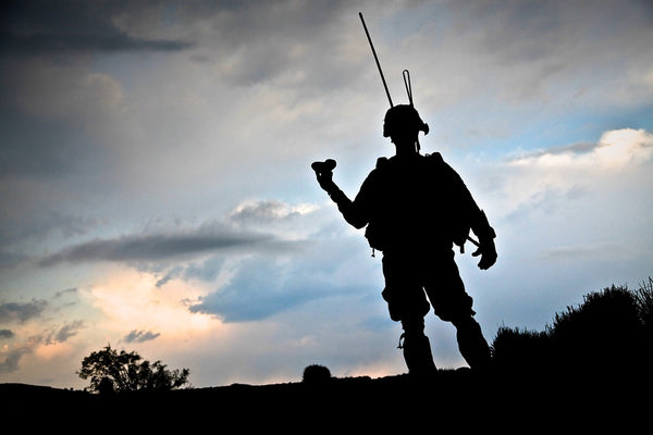 Shadow image of a soldier