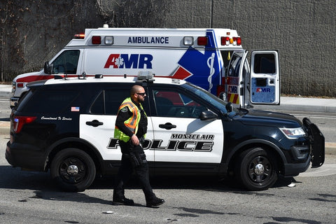 police officer and ambulance 