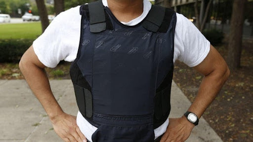 Man wearing bulletproof vest