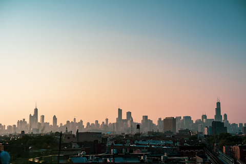 Sunrise over downtown Chicago