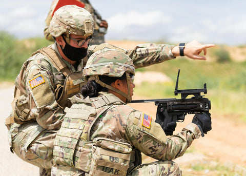 US army training with plate carriers