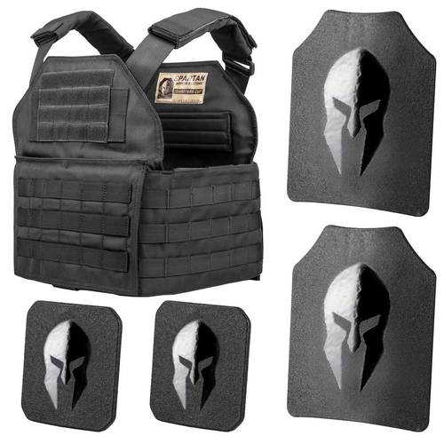  Spartan Armor Systems Level III Shooters Cut Plate Carrier Package in Black