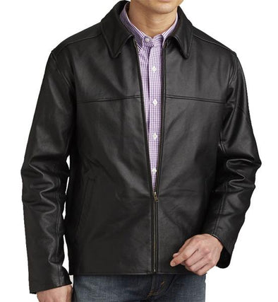 BulletBlocker Level IIIA Men's Black Bulletproof Leather Jacket