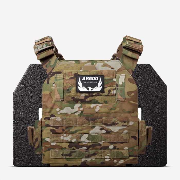 AR500 Level 3 III Body Armor Plates - 10x12 with Molle Vest - Med-2XL  Adjustable