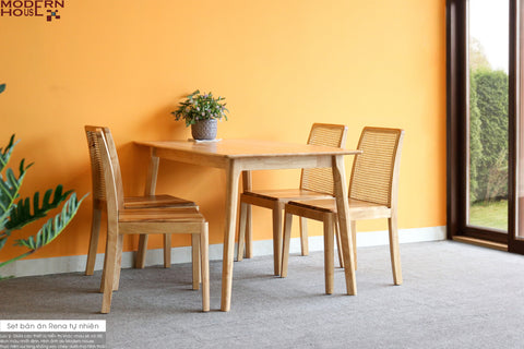 Bộ bàn ăn Rena Tự nhiên 4 ghế – MODERN HOUSE