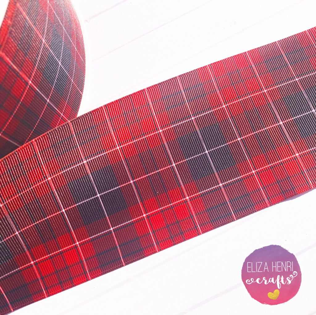 plaid grosgrain ribbon