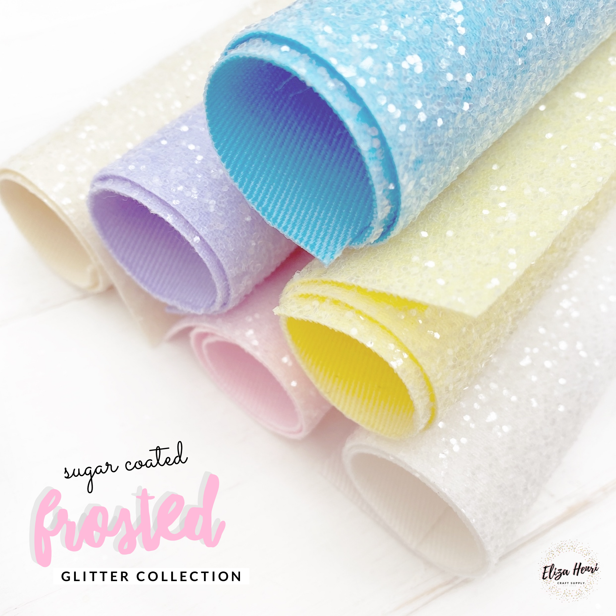 Premium Lux Neon Sugar Coated Glitter Fabric Sheets – Eliza Henri Craft  Supply