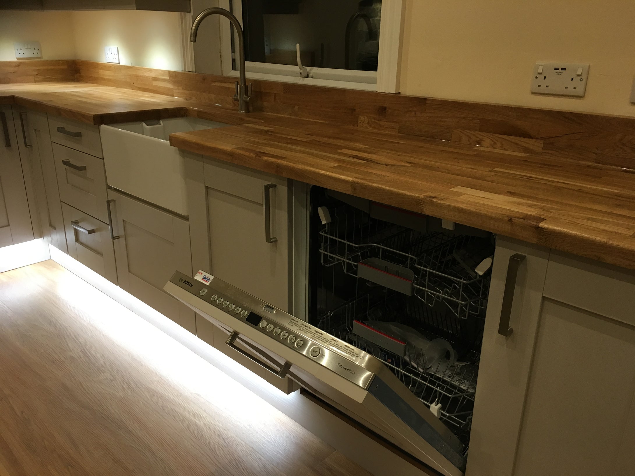 Solid Oak Worktops Belfast Sink Kitchen Supplied Fit