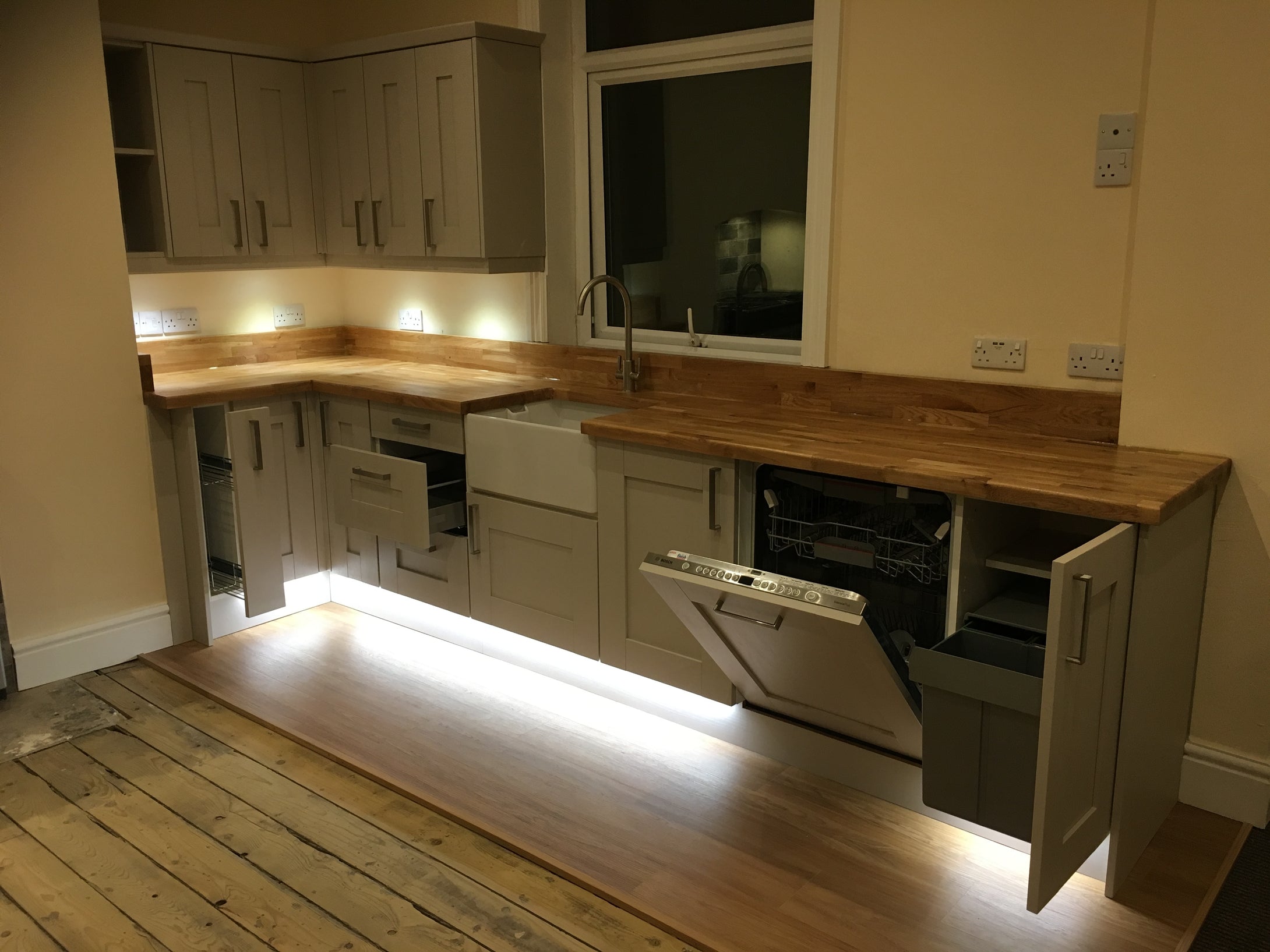Solid Oak Worktops Belfast Sink Kitchen Supplied Fit