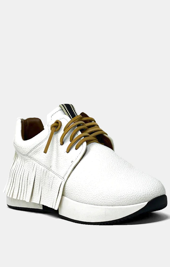 Pepa White Fringe Sneaker