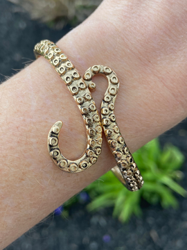 Golden Octopus Cuff Bracelet