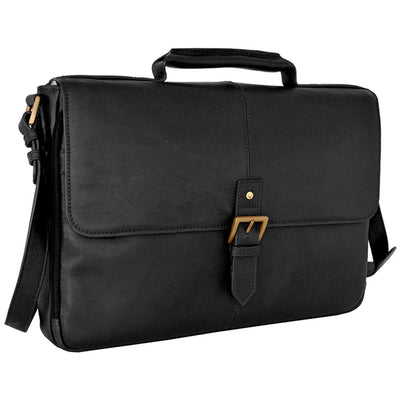 Hidesign Charles Leather 15&quot; Laptop Compatible Briefcase Work Bag - WearWhatNow