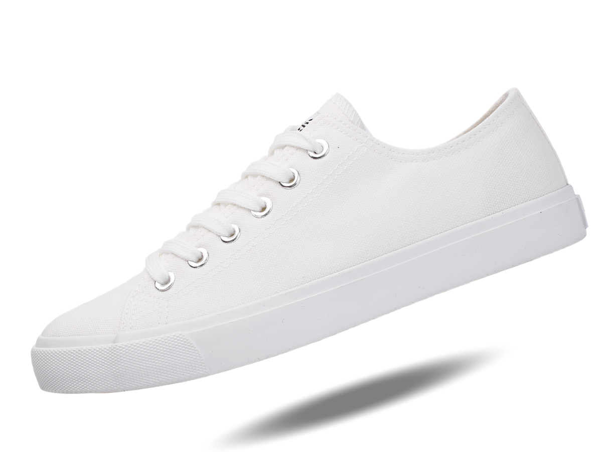 white canvas sneakers