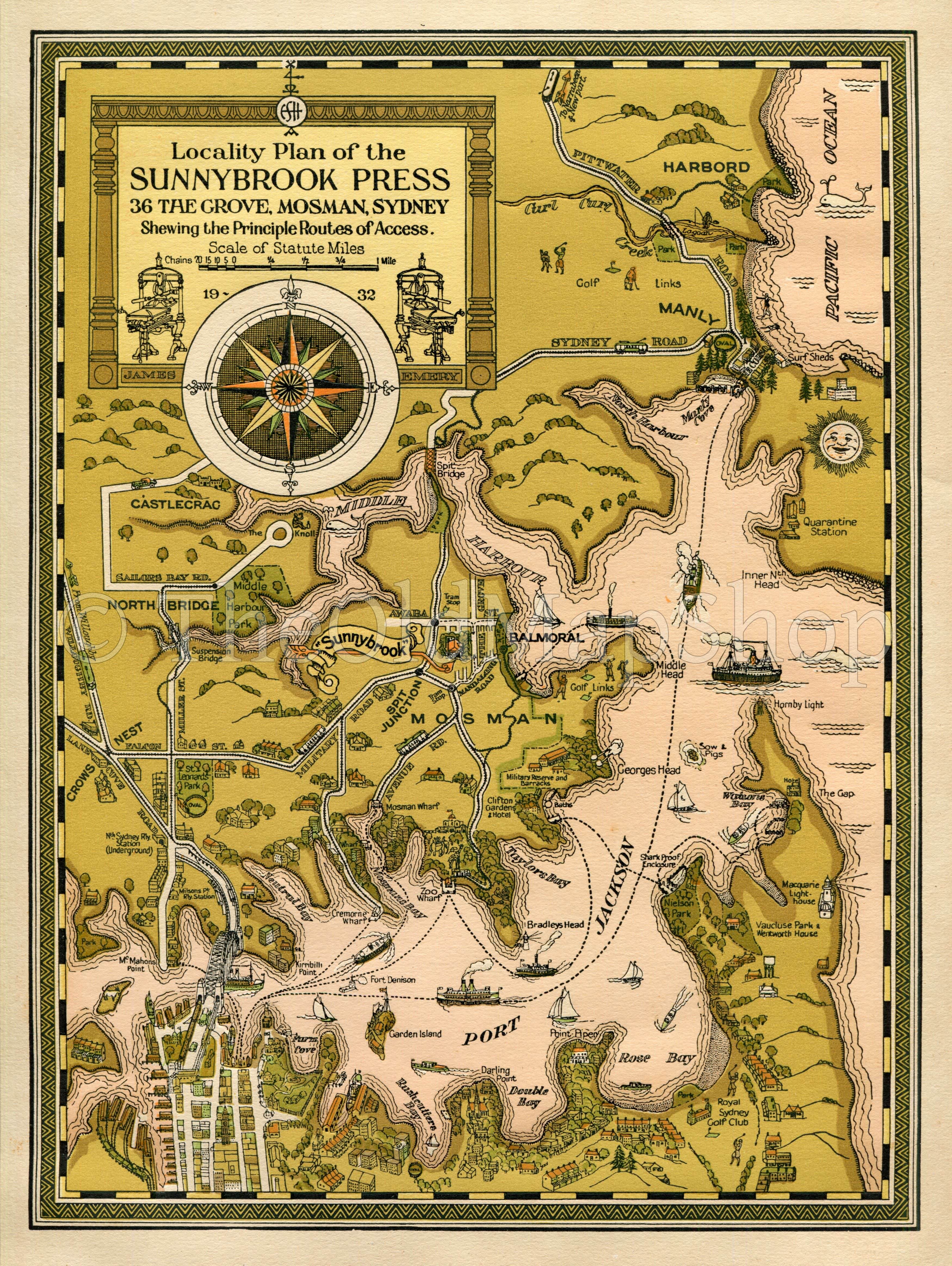 1932-James-Emery-Sunnybrook-Press-Sydney-Pictoria-Map-002