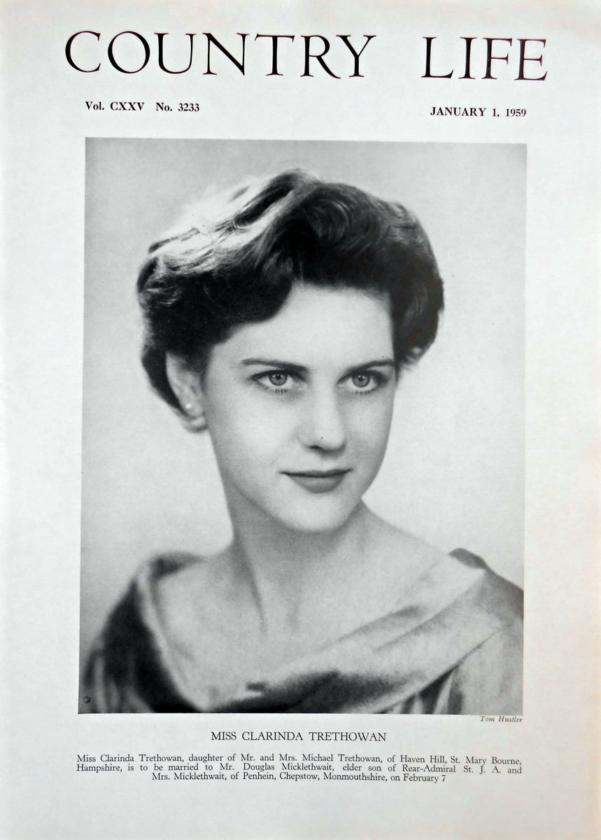 Miss Clarinda Trethowan Country Life Magazine Portrait January 1, 1959