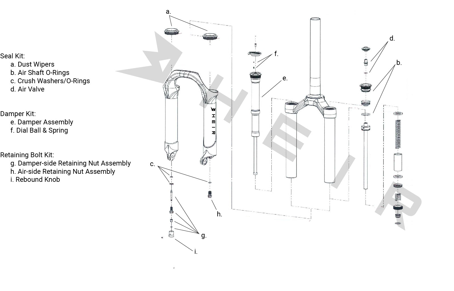 heir fork parts diagram