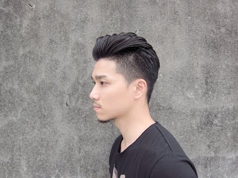 Man with Flagship Blackship pomade applied. 
