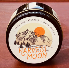 Faith and integrity harvest moon showing the lid labeling. 