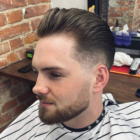 Lockhart's UWB styled in a barber chair. 