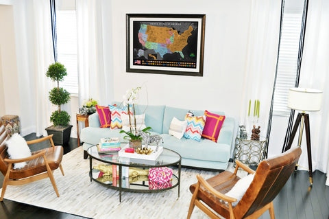Earthabitats Scratch Off USA Map Poster, the perfect living room decoration