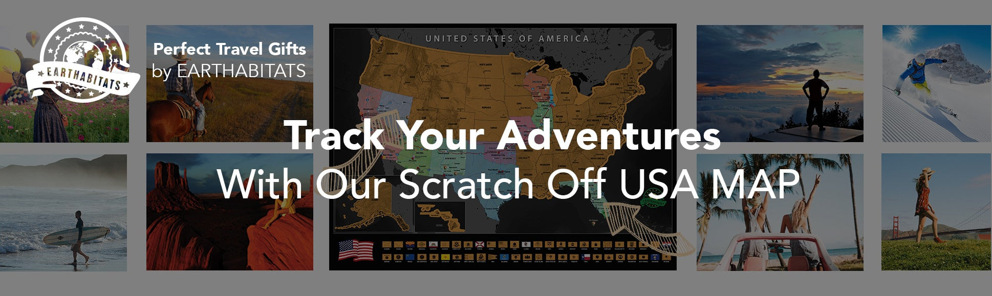 Earthabitats Scratch Off USA Map Poster Hero, Scratchable USA Map