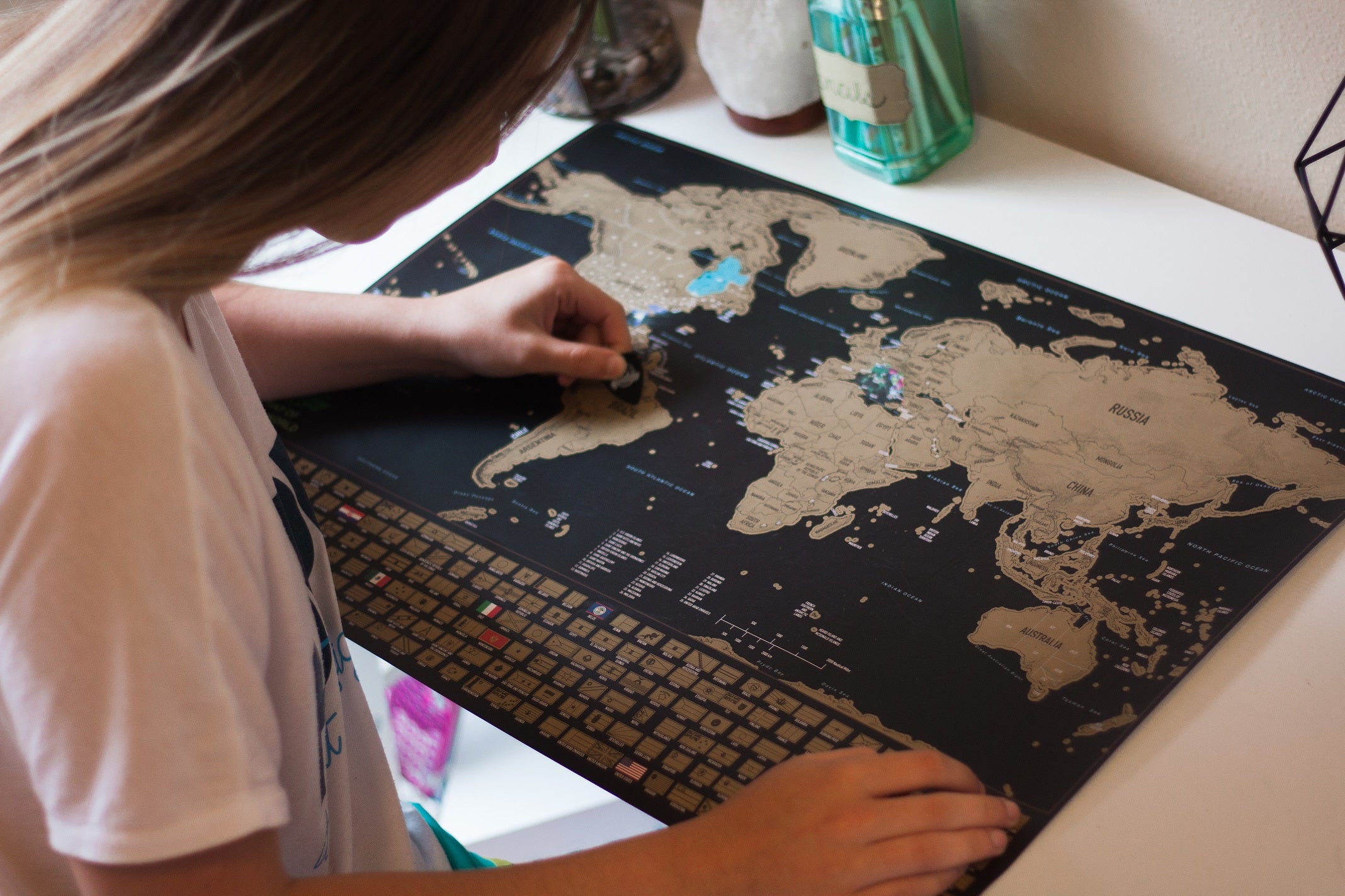 Scratch F World Map Poster – Earthabitats