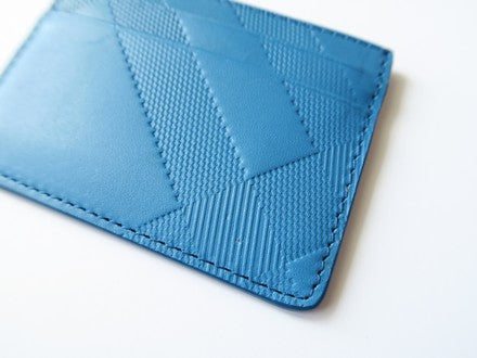 check embossed leather card case