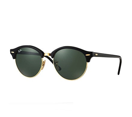 ray ban black with gold trim