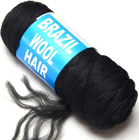 Brazilian Yarn Wool Hair for Braids Braiding Hair with Yarn 100% Acrylic  Brazilian Wool Hair for African Crochet Braided Hair Senegalese Twist Box