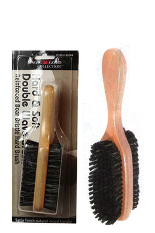 Magic Hard Wave Brush with Reinforced Boar Bristles and Wooden Handle #7720