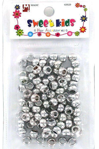 Eden Large Hair Beads - Clear & White #BR8CW