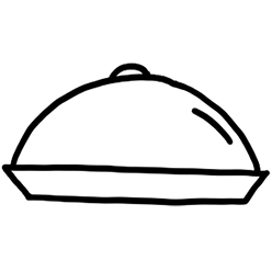 Sketchnote Symbol Essensglocke Icon zeichen