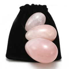 [GTC Certificated] SanSiDo Rose Quartz Jade Egg Yoni Egg Massage Stone 3Pcs 