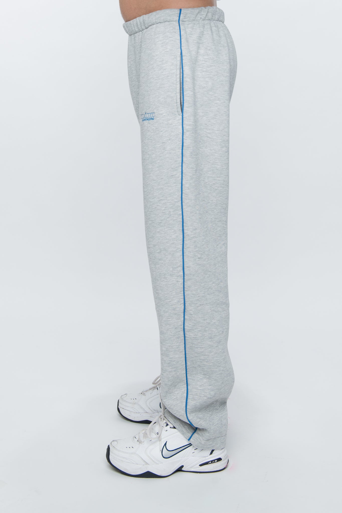 loose grey sweatpants