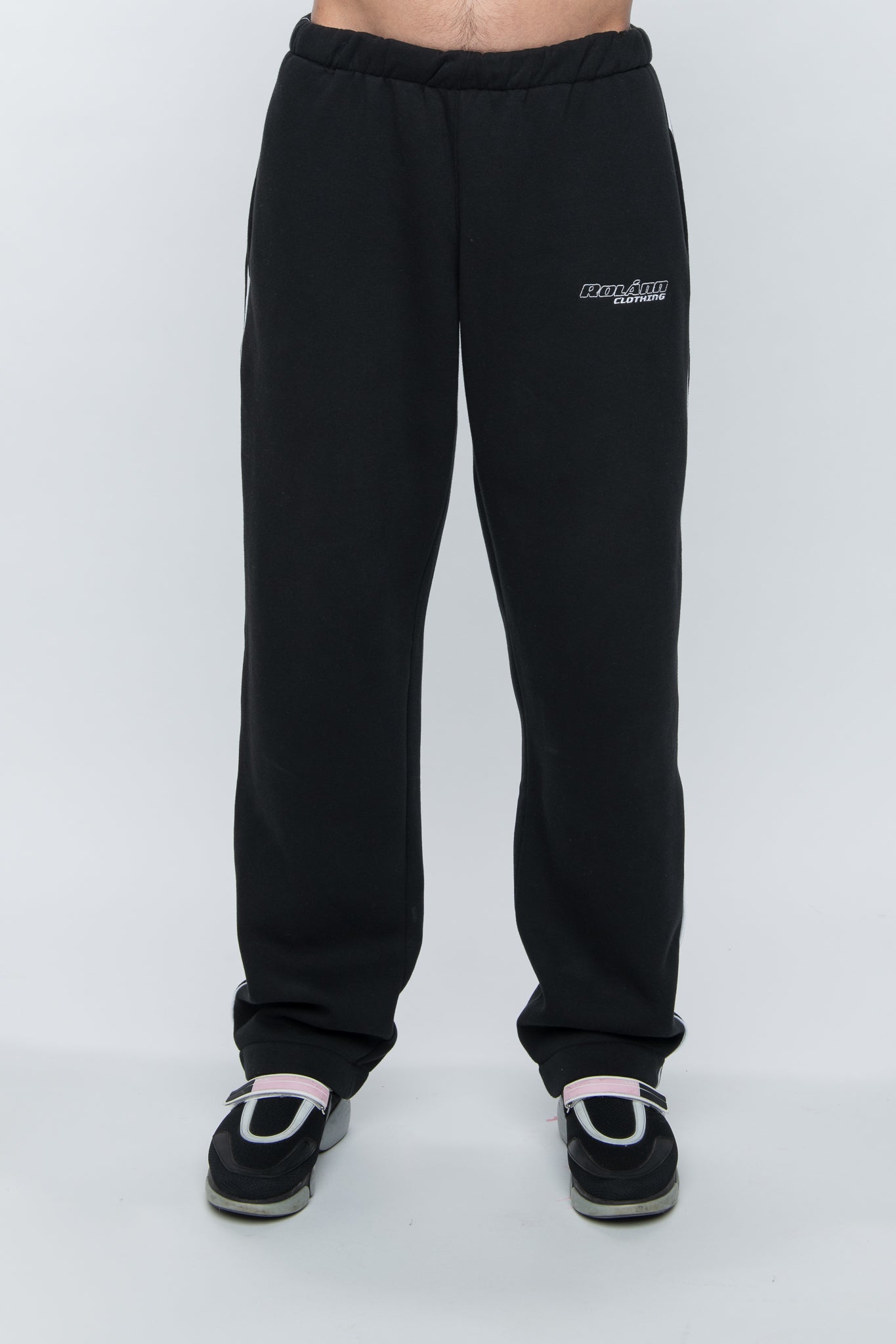 loose black sweatpants