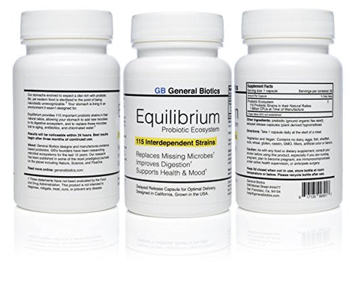 3-pack Equilibrium Probiotic - 90 Daily Capsules with Prebiotic - 115-Strains