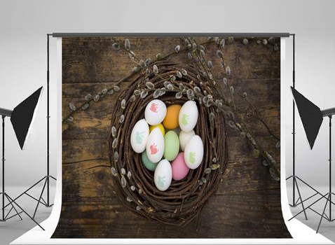 Patterned Backdrops Colored Eggs Backdrops Wood Backdrop HJ02907