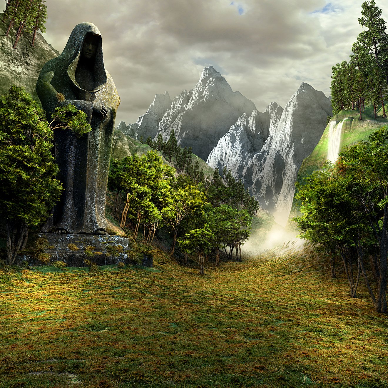 Children's Anime Background Magical Valley Backdrop with Huge Statues –  iBACKDROP