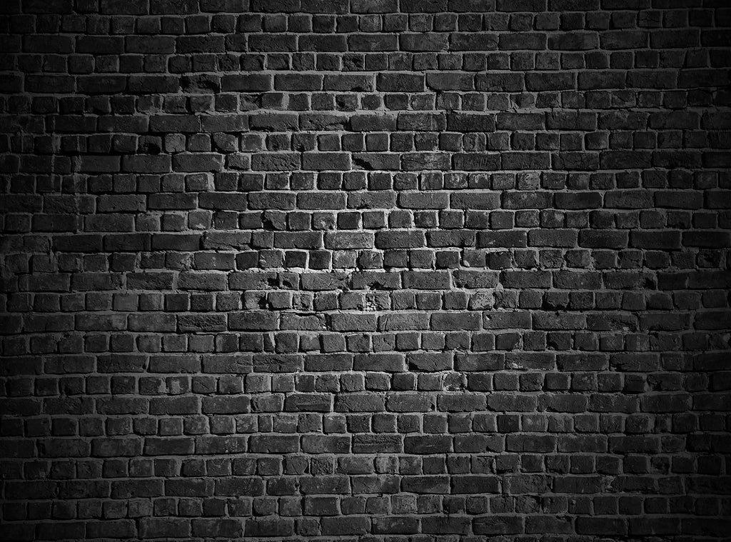 Dark Black Texture Wall Brick Background Portrait Photography Backdrop Ibackdrop