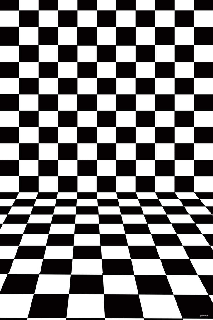 Patterned Backdrops Plaid Backdrops Black and White Background LK-1183 iBACKDROP