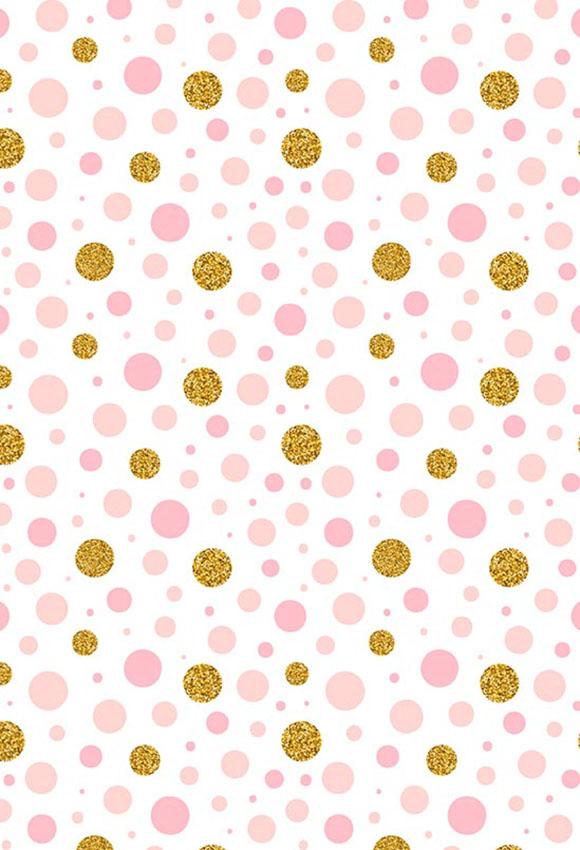 Polka Dot Printed Backdrops White Background Pink Backdrop S-2834 ...