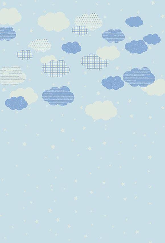 Polka Dot Printed Backgrounds Clouds Backdrop Blue Backdrop S-2873 ...