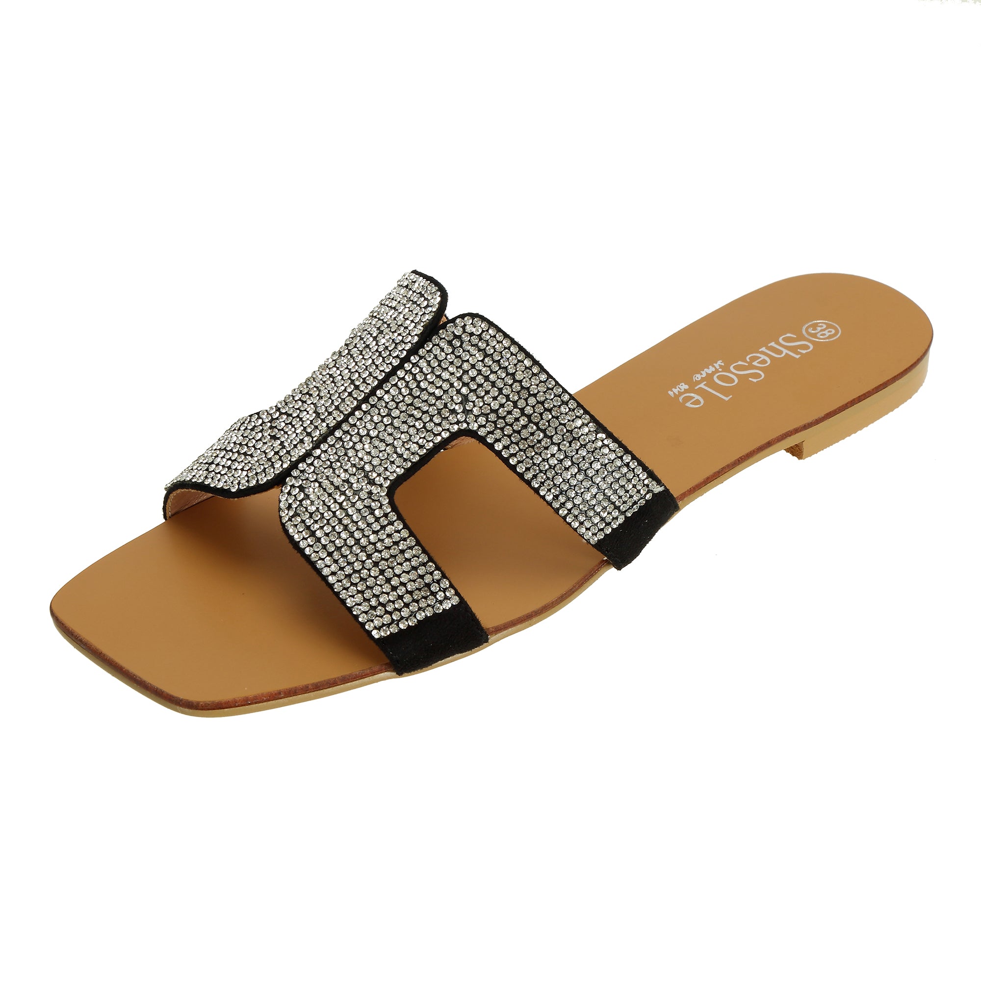 womens slides with rhinestones