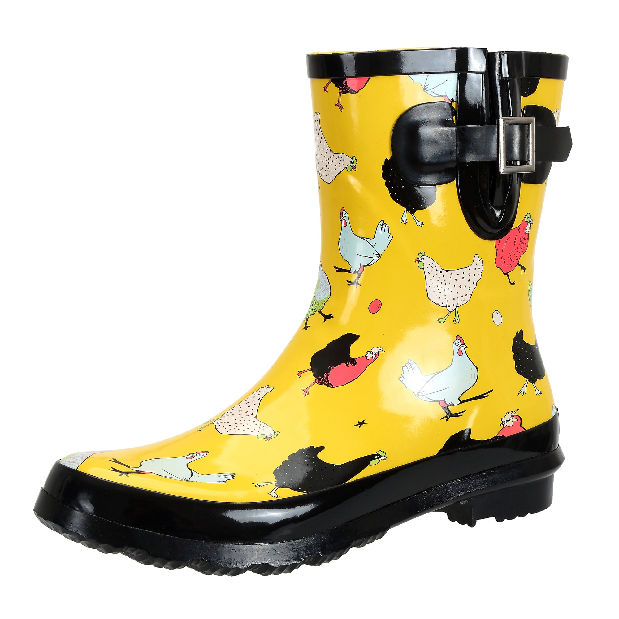 rain boots with chickens on them