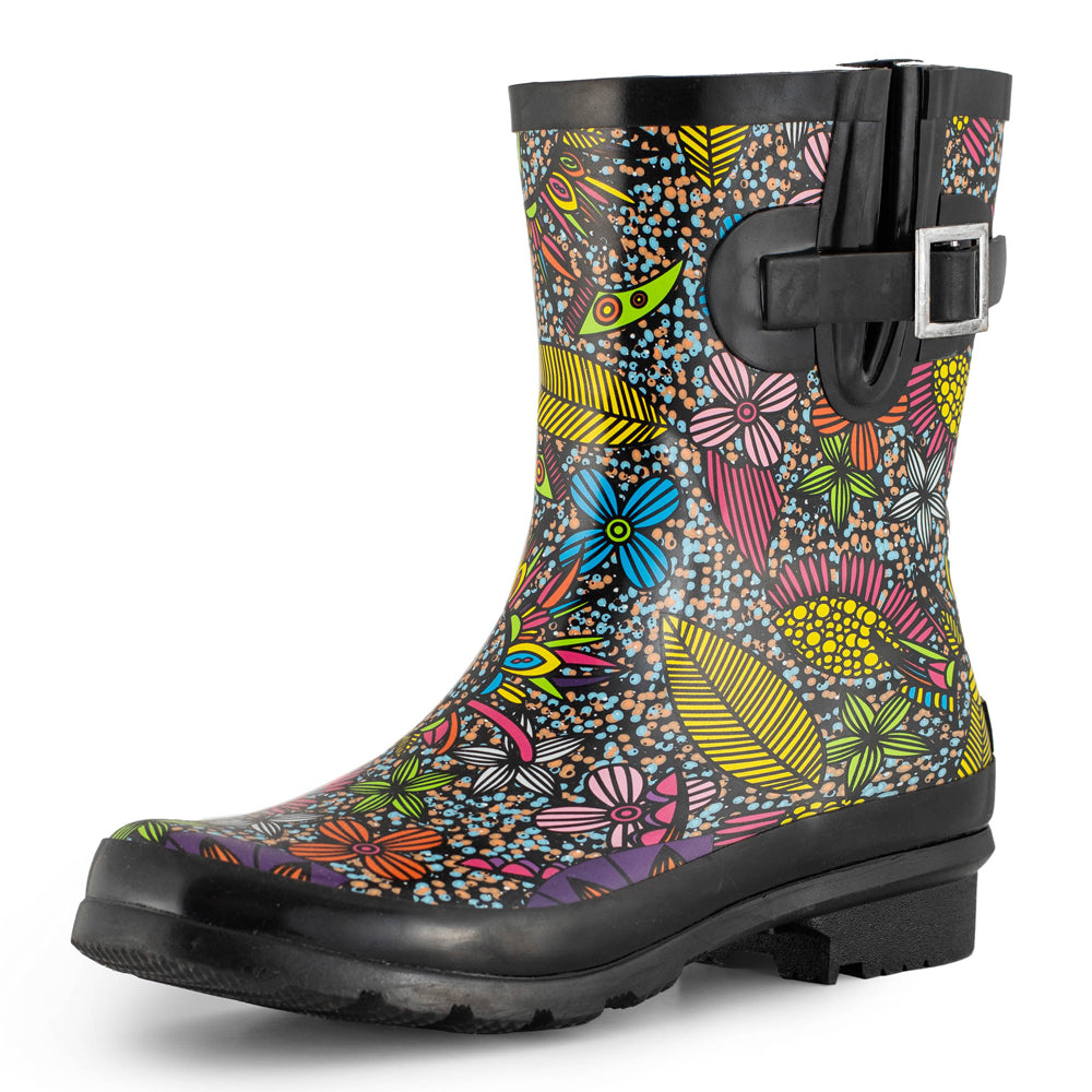 SheSole Women Short Rain Boots Waterproof Rubber Wellington Wellies Bl