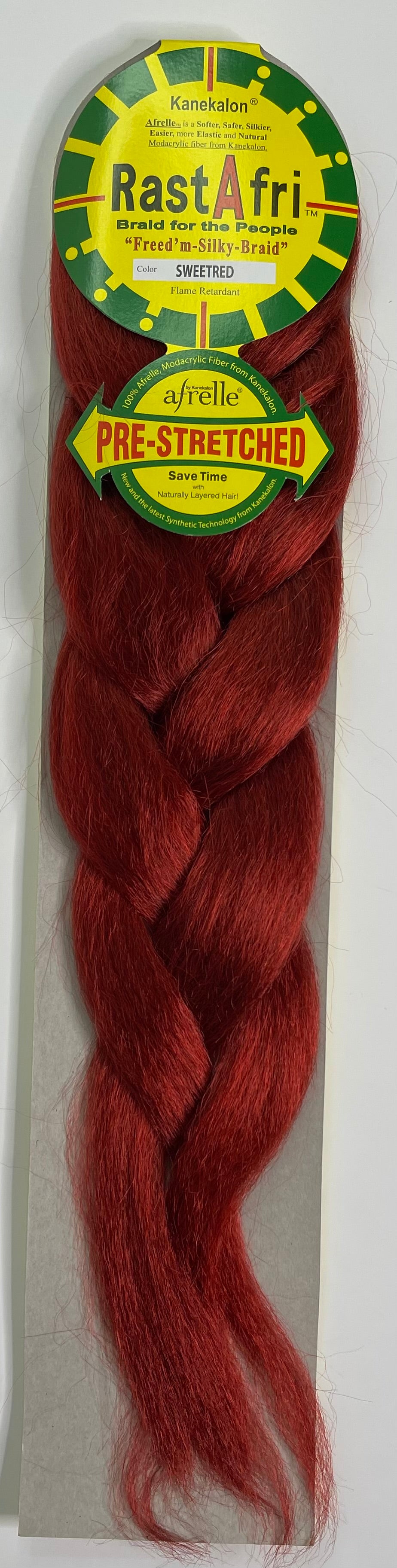 RastAfri Pre-Stretched Freed'm Silky Braid, BT1B/350 Off Black with Rusty  Red Tips at I Kick Shins