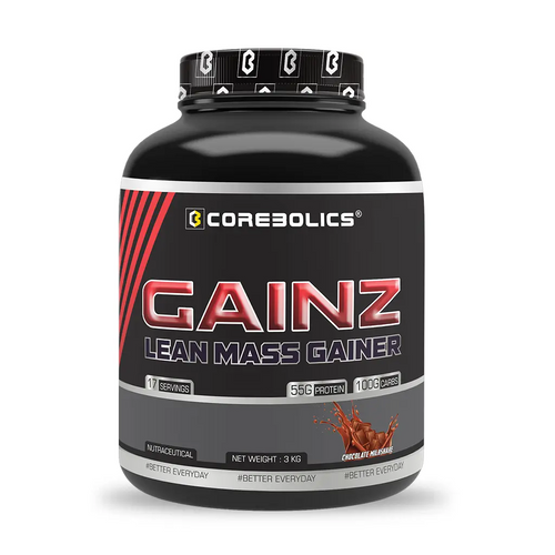 Corebolics Gainz -Lean Mass Gainer (3 kg, 17 Servings)