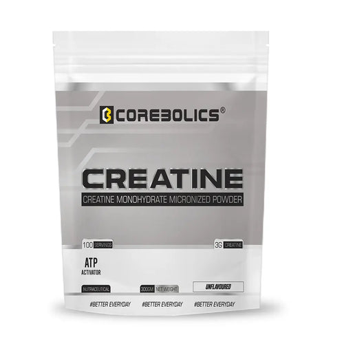 Corebolics Creatine Monohydrate Micronized Powder(Unflavored, 300 gm, 100 Servings)