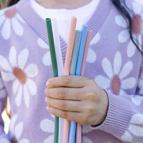 MontiiCo Silicone Smoothie Cup Straws